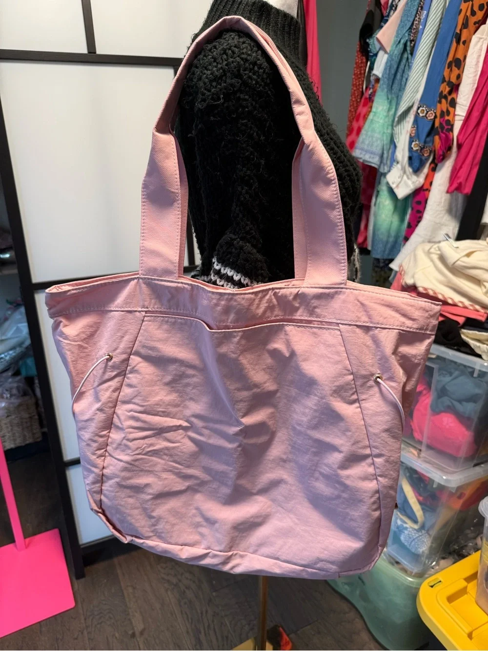 Pink Multi Pocket Large Tote Bag nwot